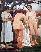 Eugene Laermans Women Bathing in oil on canvas